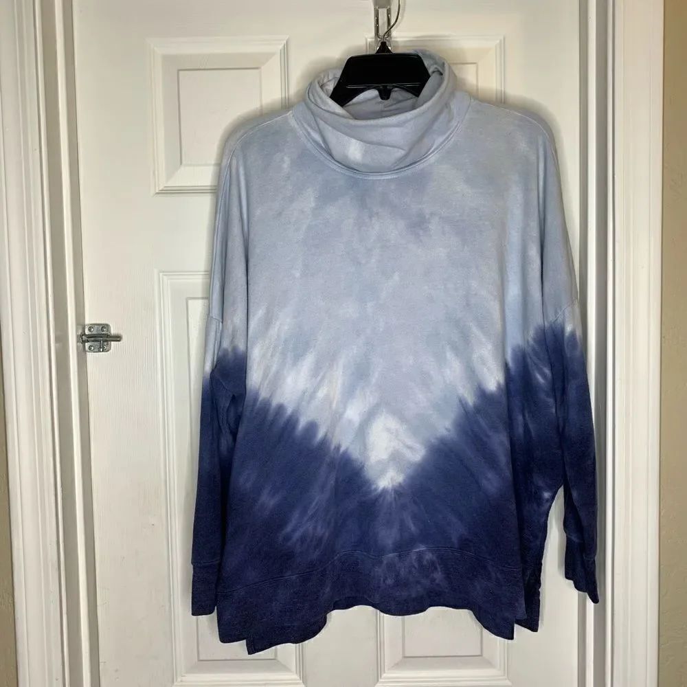 PINK Cowl Neck Tie-Dyed Sweatshirt Oversized